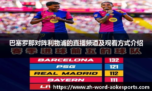 巴塞罗那对阵利物浦的直播频道及观看方式介绍